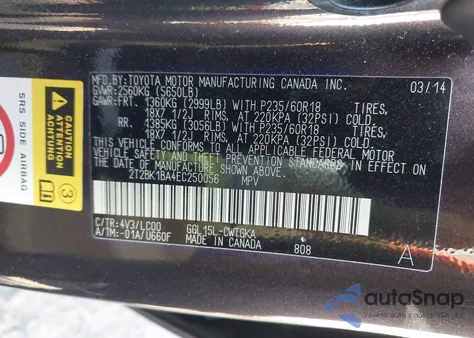 2014 Lexus Rx 350 z USA, uszkodzony, nr VIN 2T2BK1BA4EC250056